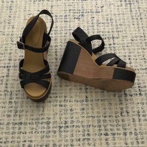 Size 37 1/2 See by Chloe wedge sandals in excellent condition.